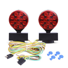 CZC AUTO front view of tow light kit showing two LED lights and harness, easy temporary lighting