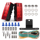 CZC AUTO front view of rectangular trailer lights showing bright LEDs and low profile for visibility
