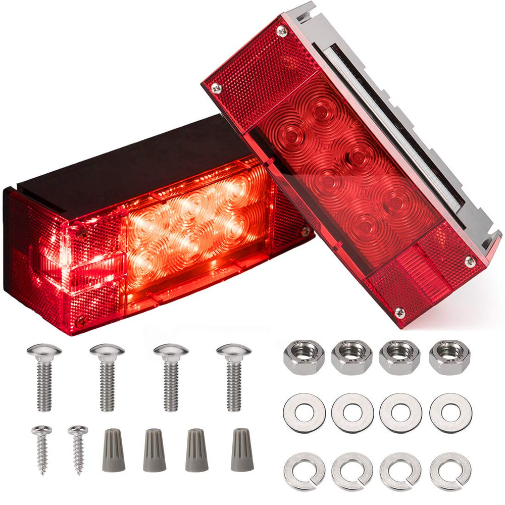 CZC AUTO front view of rectangular LED trailer light showing bright signal