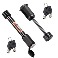 CZC AUTO front view of hitch lock set showing robust receiver pin and coupler lock, adds security