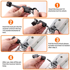 CZC AUTO hitch lock installed in 2-inch receiver on vehicle, secures rack or trailer