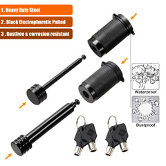 CZC AUTO close-up of 5/8 inch hitch pin threads and coating, resists corrosion