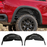 CZmenghe front view rear wheel well guard showing exact fit benefits