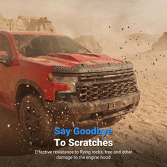 CZmenghe mounted on Silverado 1500 hood side profile showing protective coverage