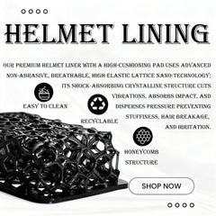 CZMYCBG liner installed in helmet demonstrating secure, non-chafing fit