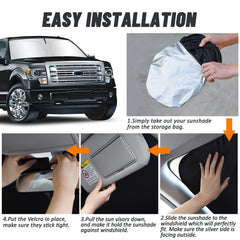D-Lumina installed on Ford F150 windshield demonstrating quick, tool-free placement