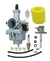 DABAZUALY carburetor front view showing mounting points and included parts for easy replacement