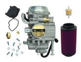 DABAZUALY carburetor front view showing mounting points and included filters for easy replacement