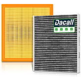 Dacall front package showing both engine and cabin filters and clear labeling for fitment
