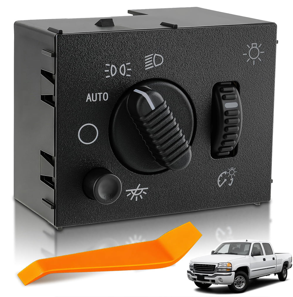 Dacall headlight switch front view showing knob and clear markings benefit quick recognition