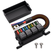 DAIERTEK front view of fuse relay box showing compact, organized layout and easy mounting