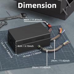 DAIERTEK top cover open revealing dustproof enclosure and easy-access fuse locations