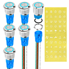 DAIERTEK front panel view showing metal button and blue LED ring for visibility
