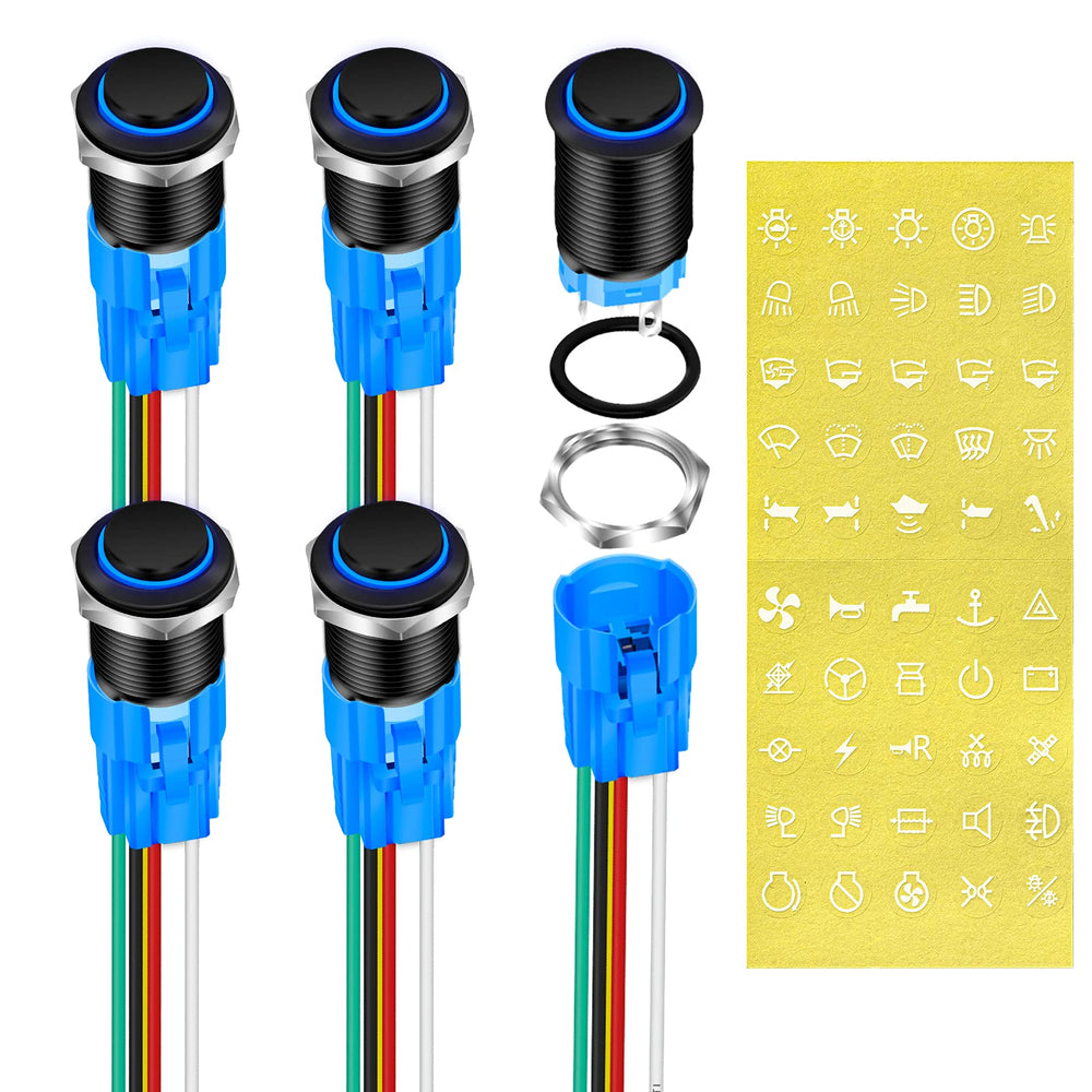 DAIERTEK front view blue LED switch showing clear status and durable finish