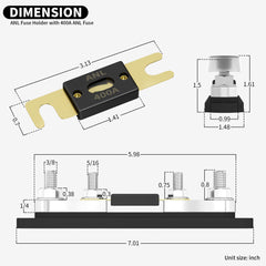 DAIERTEK gold-plated ANL fuse closeup for reliable conductivity and corrosion resistance
