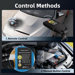 DAIERTEK LED indicator panel detail showing voltage alerts for quick battery checks
