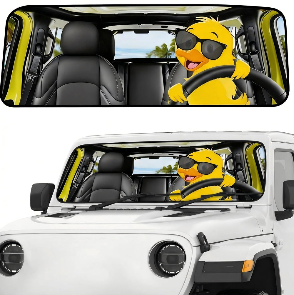 DaisyInner front view on Jeep windshield showing full coverage and sun protection