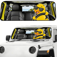 DaisyInner front view on Jeep windshield showing full coverage and sun protection