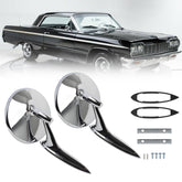 Dasbecan front view chrome mirror pair showing classic styling and improved curb appeal
