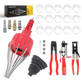 Dasbecan front view of complete pneumatic CV boot tool kit for faster installs