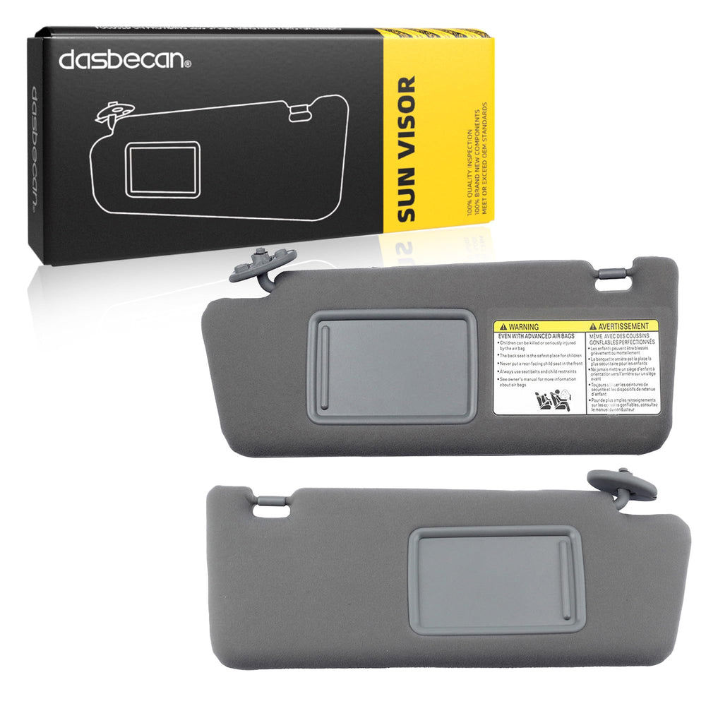 Dasbecan visor front view showing gray finish and factory-fit benefit