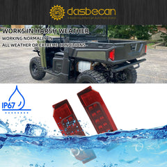 Dasbecan tail lights installed on Polaris Ranger demonstrating fitment