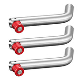 Datanly front view of three red hitch pins showing compact secure design