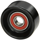 Dayco 89052 front view showing pulley face and robust steel body for dependable belt guidance
