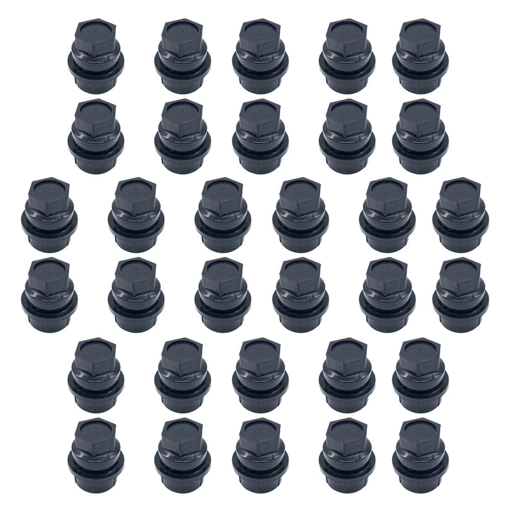 daydmaly front view of 32-piece lug nut covers showing complete set benefit