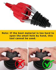 DAYUAN expander fitted inside a rubber CV boot showing even expansion for easier fitting