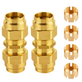 Dazakoot front view of brass union fitting showing shape and connections for secure joins
