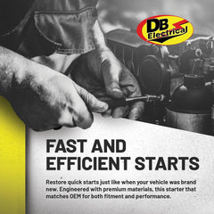 DB Electrical starter angled view highlighting mounting points and robust housing for easy install