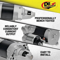 DB Electrical starter mounting flange detail showing bolt holes for proper alignment and fit