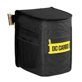 DC Cargo Mall front view of hanging E-Track garbage can showing size and shape