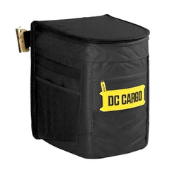 DC Cargo Mall front view of hanging E-Track garbage can showing size and shape