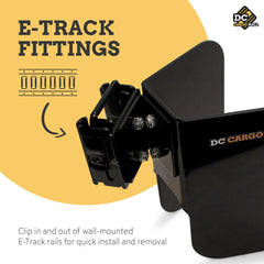 DC Cargo Mall chock snapped into E-Track slot for quick secure mounting