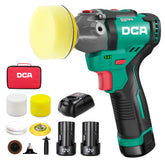DCA mini polisher front view showing compact body and control for comfortable handling