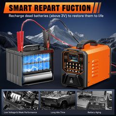 DCACNLE connected to a car battery delivering fast charge when needed