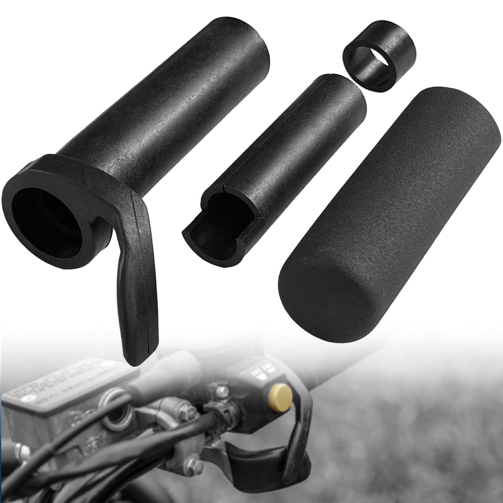 DCOMA front view of throttle mounted on handlebars showing ergonomic shape and comfort benefit