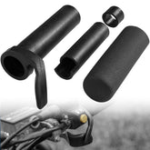 DCOMA front view of throttle mounted on handlebars showing ergonomic shape and comfort benefit