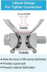 DecoHongDi clamp mounted on muffler pipe demonstrating a secure, weld-free exhaust connection