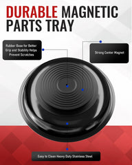deepredcoast trays holding nuts bolts and screws during automotive repair for organized workflow
