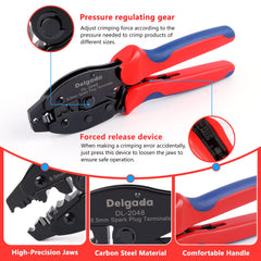 Delgada tool stripping a spark plug wire, demonstrating clean conductor prep benefit