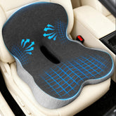 Denchy front view of cushion on seat showing ergonomic shape and comfort