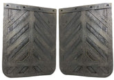 DENCO DISTRIBUTING front view of pair of mud flaps showing full size and benefit