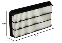 Denso 143-3041 pleated media close-up showing filtration texture and durable frame