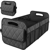 Deosk trunk organizer front view showing stable structure and quick-loading benefit