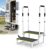 DEPSUNNY front view of 2-step stool showing platform and handrails for safer access