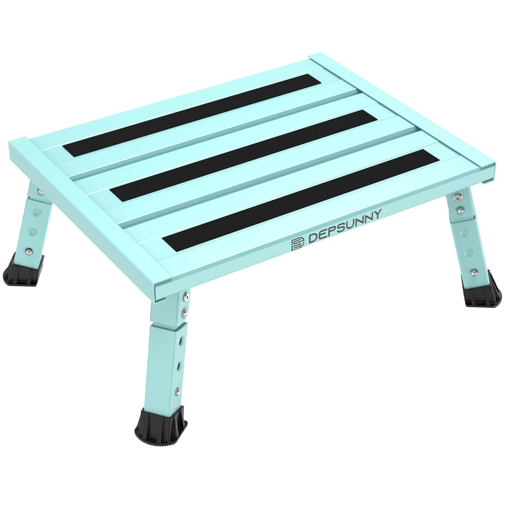 DEPSUNNY front view of green step stool showing wide platform and portability benefit