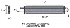 Derale 13200 finned core close-up showing copper tubing and aluminum fins for fast heat transfer